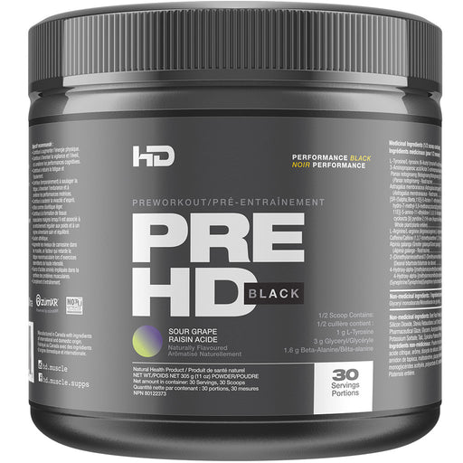 HD Muscle PreHD Black, 30 Servings Sour Grape - SupplementSource.ca