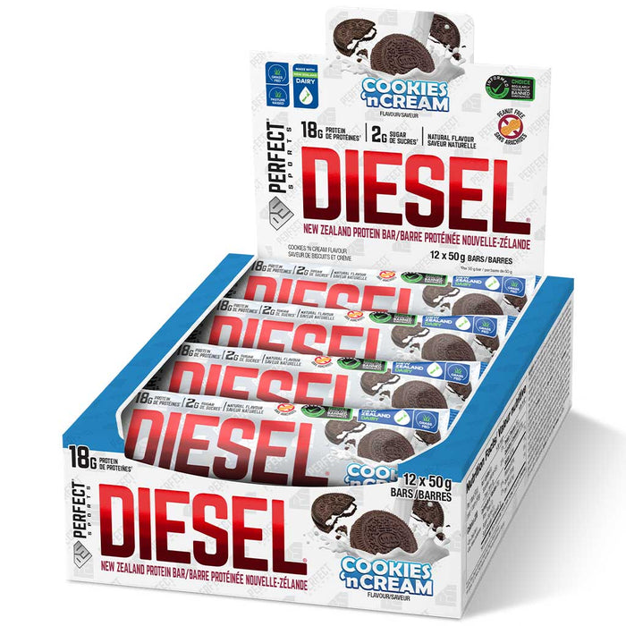 Perfect Sports Diesel Bar 1 Box Cookies 'n Cream - SupplementSource.ca