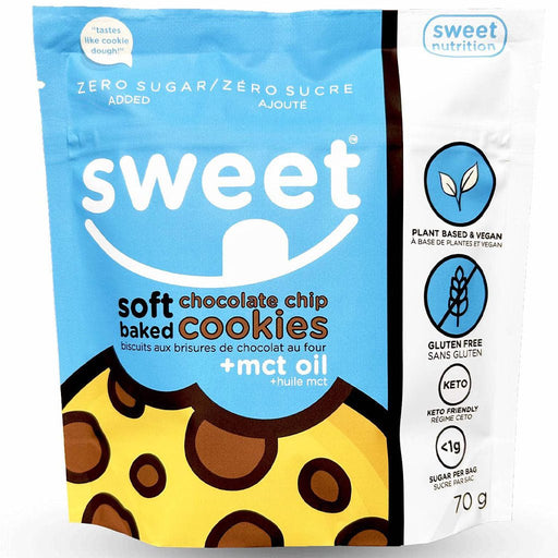 Sweet Nutrition Soft Baked Cookies - 12 x 70g Chocolate Chip - SupplementSource.ca