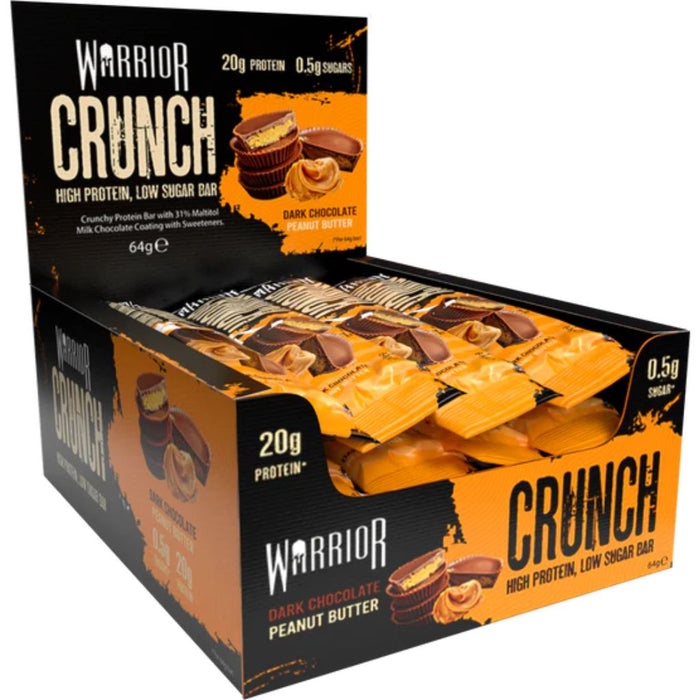 Warrior Crunch Bar Box Dark Choc Peanut Butter - SupplementSource.ca