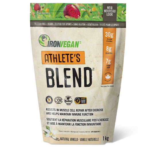 Iron Vegan Athlete's Blend 1kg Natural Vanilla - SupplementSource.ca
