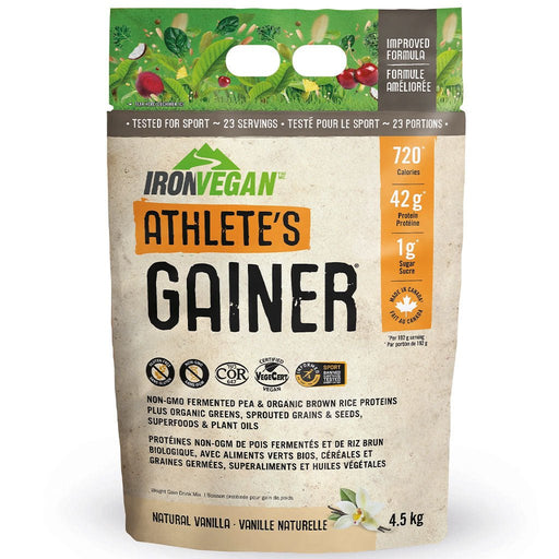 Iron Vegan Athlete's Gainer 4.5kg Natural Vanilla - SupplementSource.ca