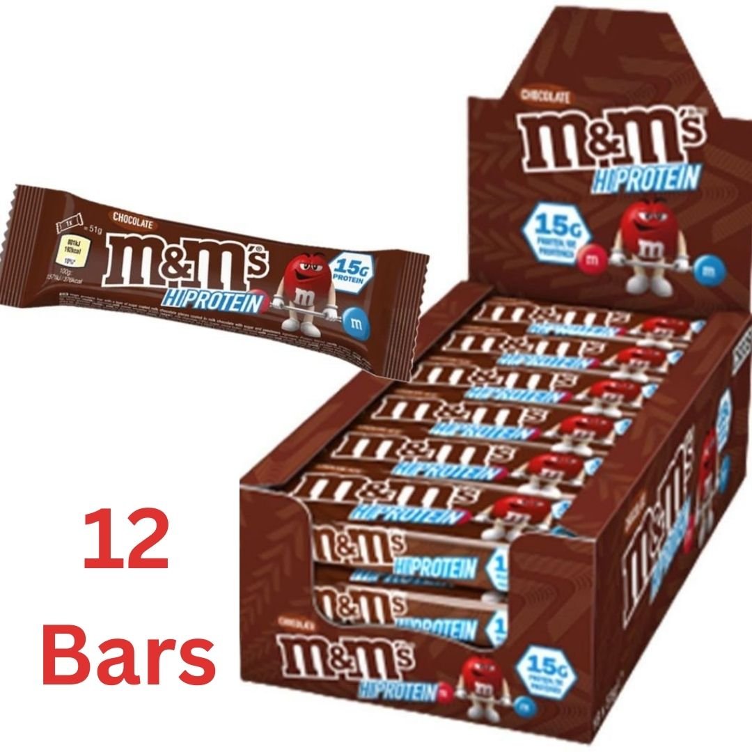 Chocolate M&M's Hi-Protein Bar (12 x 51g Bars) - 15g Protein per