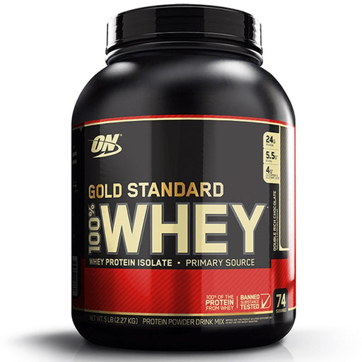 Gold Whey Standard 5lb Double Rich Chocolate SupplementSource.ca