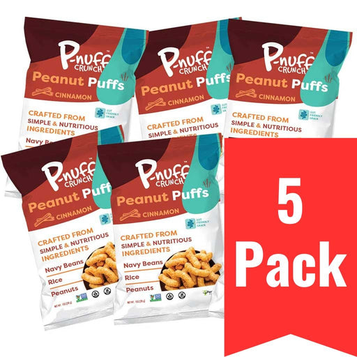 P-Nuff Protein Peanut Puffs 5-Pack, Cinnamon - SupplementSource.ca