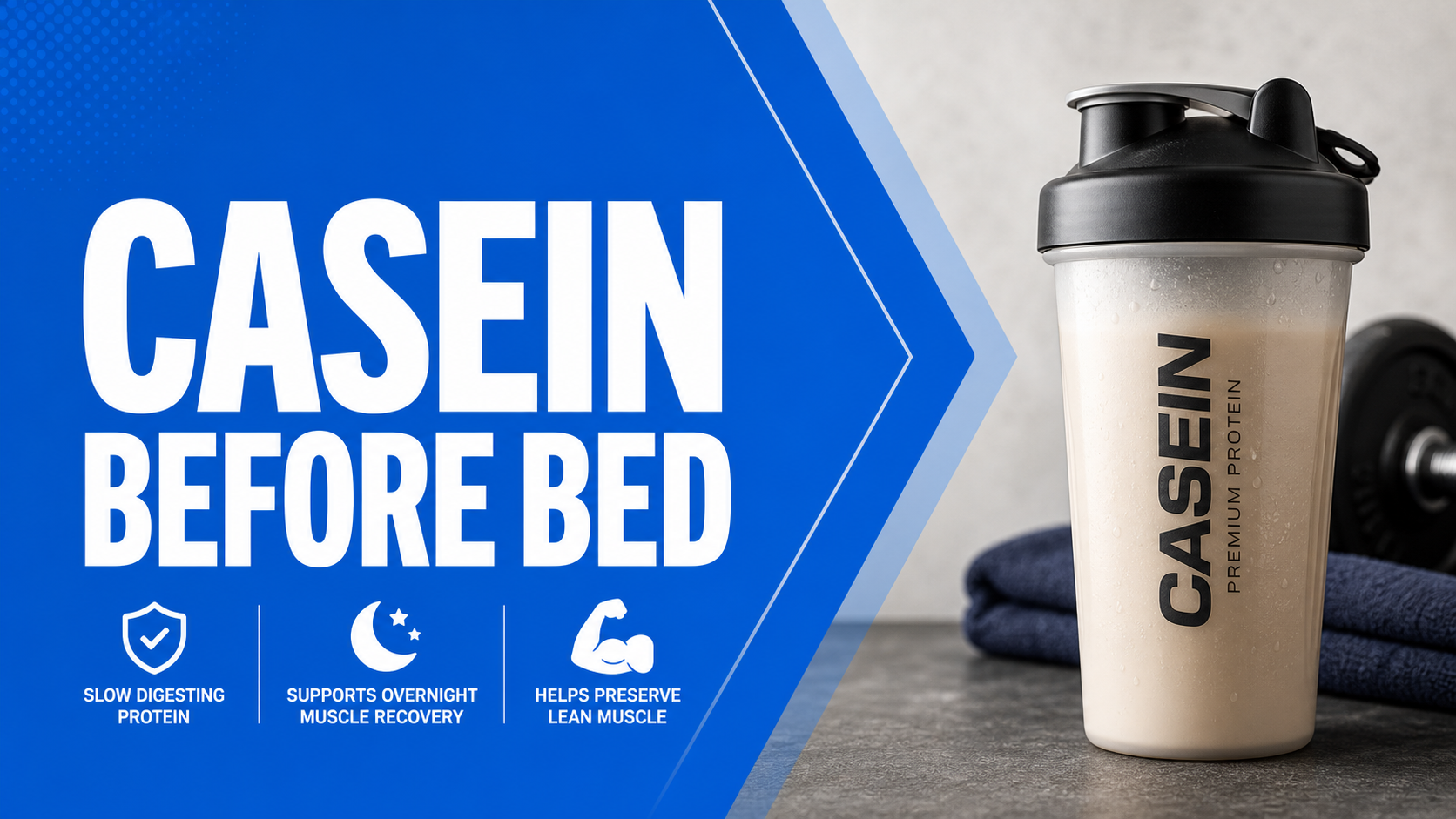 Casein Protein before bed - Learn all about this slow release protein and why you should consume it before bed.