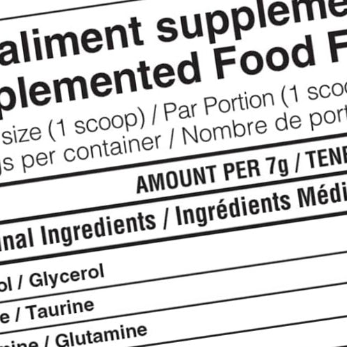 Supplemented Foods Label