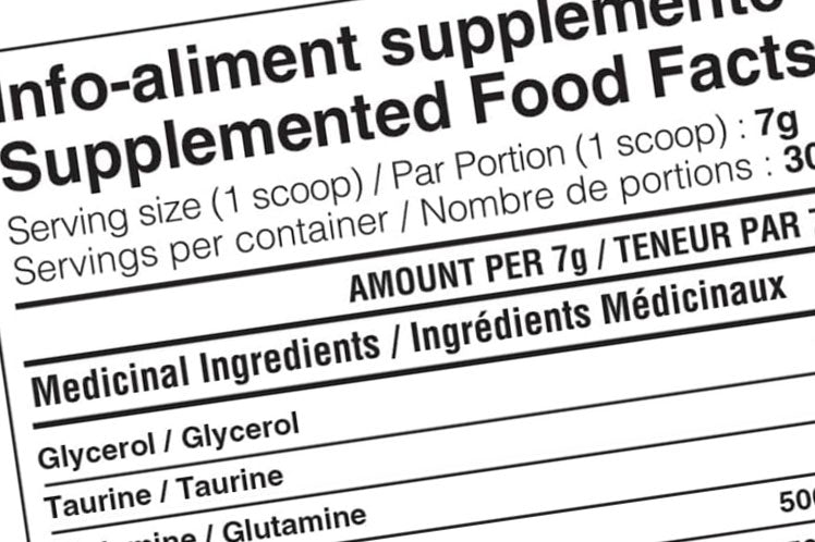 Supplemented Foods Label