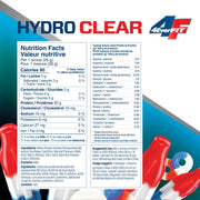 4EverFit Hydro Clear, 20 Servings Rocket Pop Nutrition Panel - SupplementSource.ca