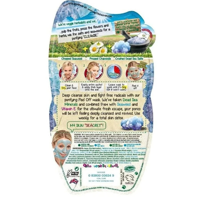 7th Heaven Dead Sea Peel-Off Mask Ingredients, 10ml - SupplementSource.ca