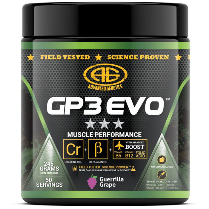 Advanced Genetics GP3 EVO 50 Servings Guerrilla Grape - SupplementSource.ca