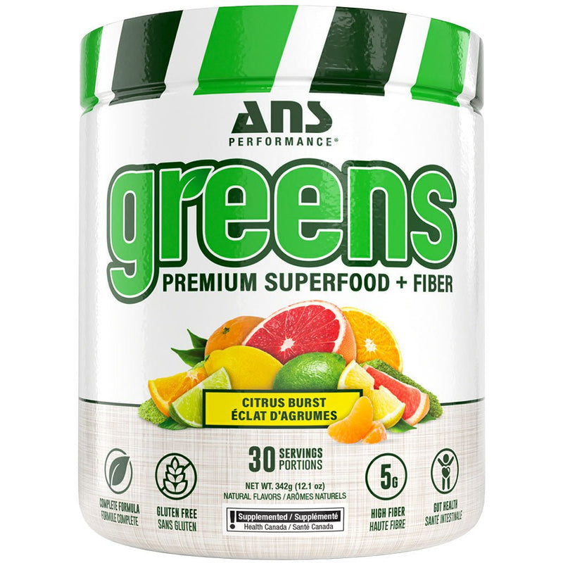 ANS Performance Greens Premium Superfood + Fiber, 30 Servings Citrus Burst - SupplementSource.ca