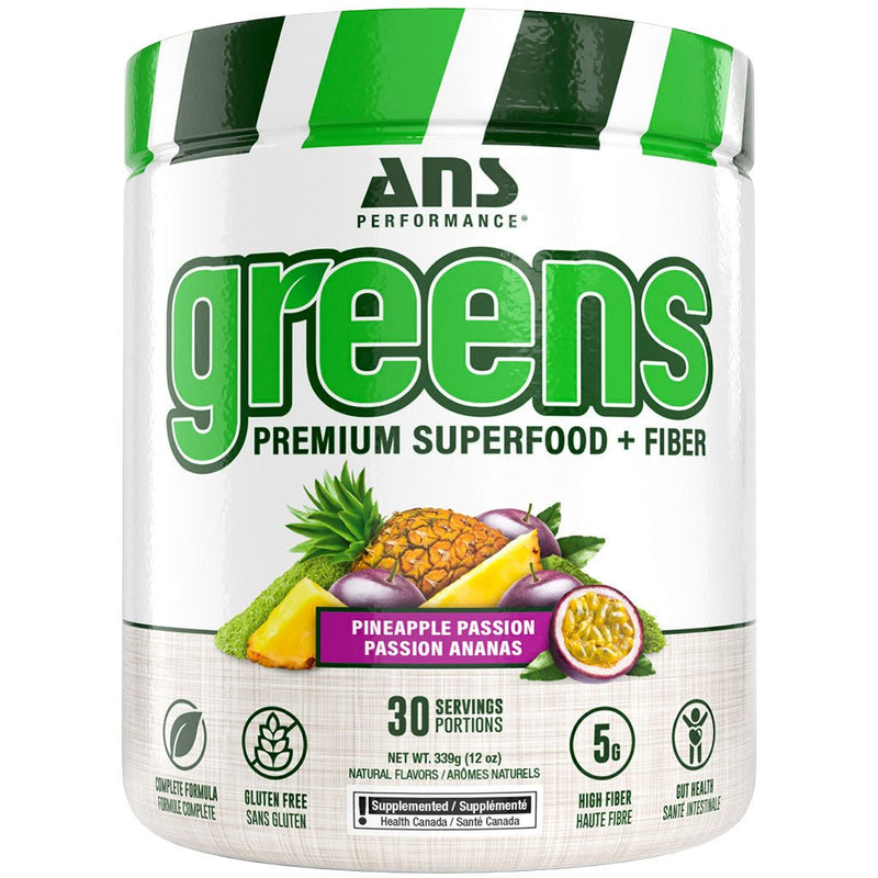 ANS Performance Greens Premium Superfood + Fiber, 30 Servings Pineapple Passion - SupplementSource.ca