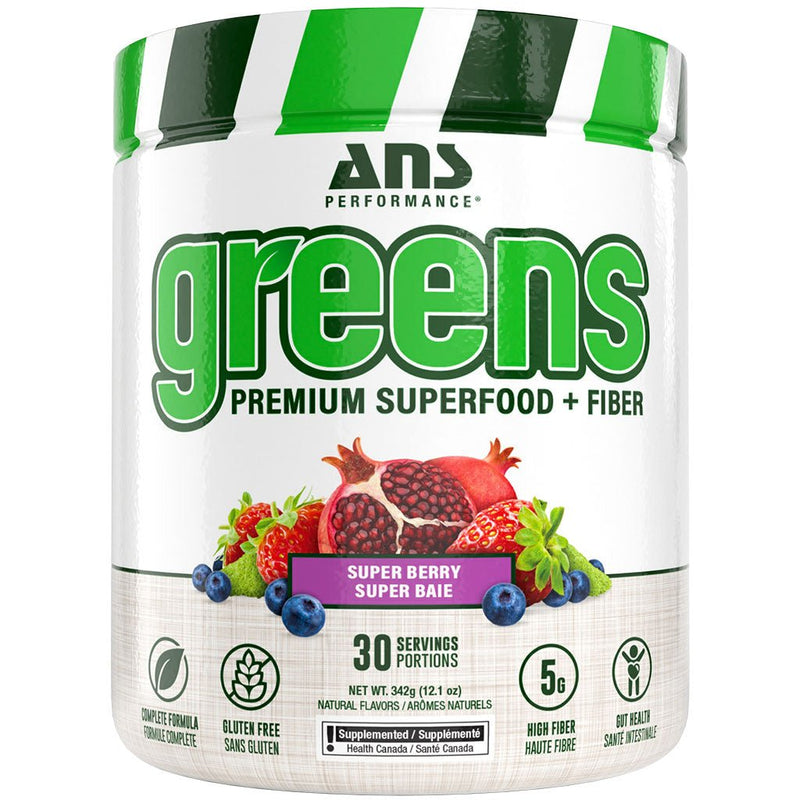 ANS Performance Greens Premium Superfood + Fiber, 30 Servings Super Berry - SupplementSource.ca