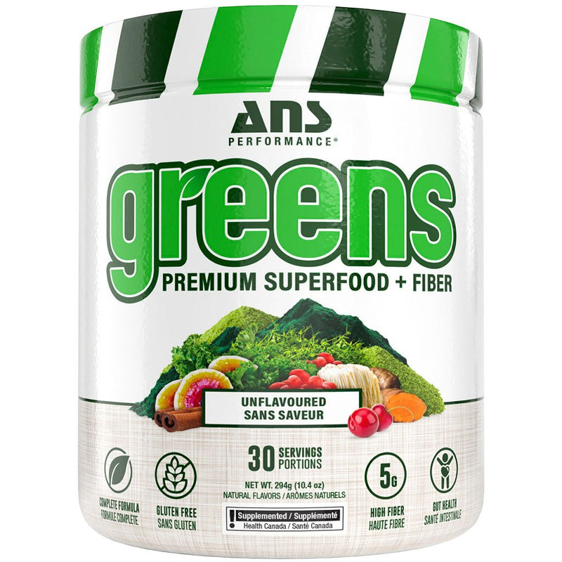 ANS Performance Greens Premium Superfood + Fiber, 30 Servings Unflavoured - SupplementSource.ca