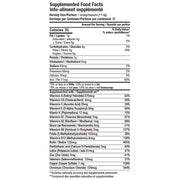 ANS Performance Greens Premium Superfood + Fiber, 30 Servings Nutrition Panel - SupplementSource.ca