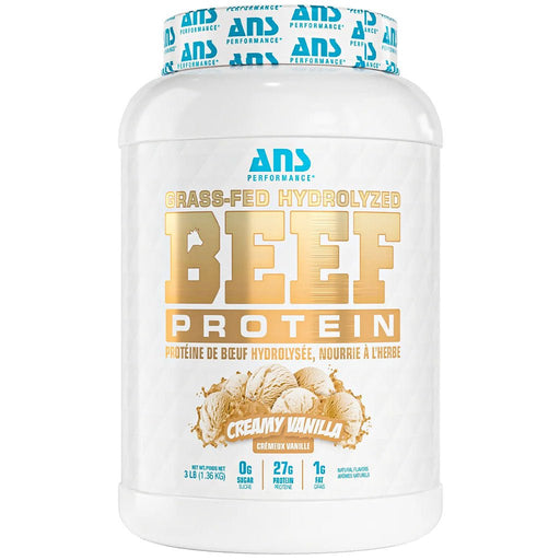 ANS Performance Grass-Fed Hydorlyzed Beef Protein, 3lb Creamy Vanilla - SupplementSource.ca