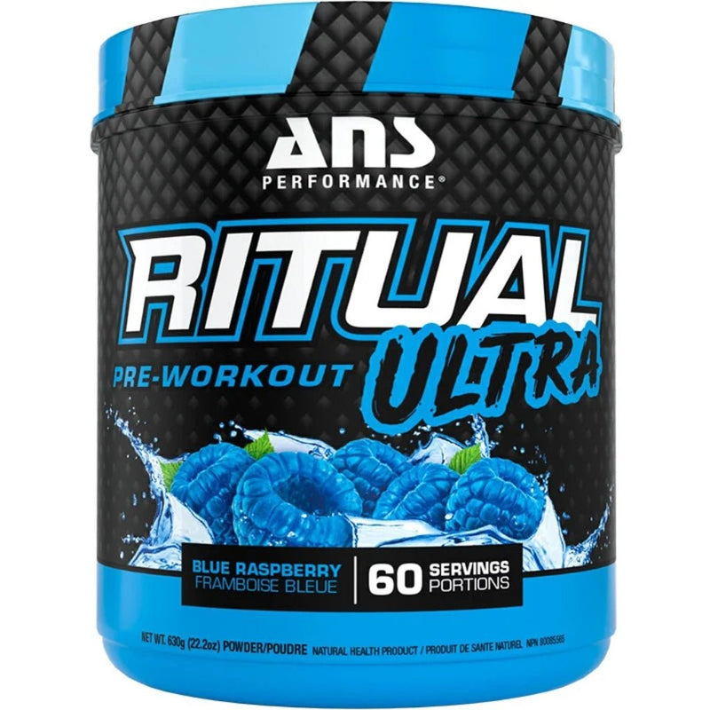 ANS Performance Ritual Ultra Pre-workout, 60 Servings Blue Raspberry - SupplementSource.ca 