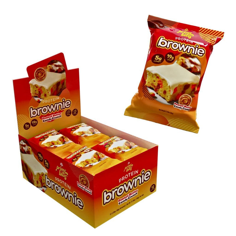 AP Prime Bites Protein Brownie Peanut Butter Candy Crunch, 12 Brownies/Box - SupplementSource.ca