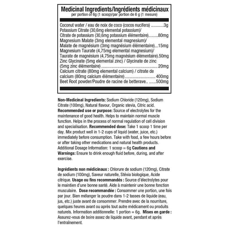 ATPLab Electrolytes XL, 30 Servings Nutrition Panel - SupplementSource.ca