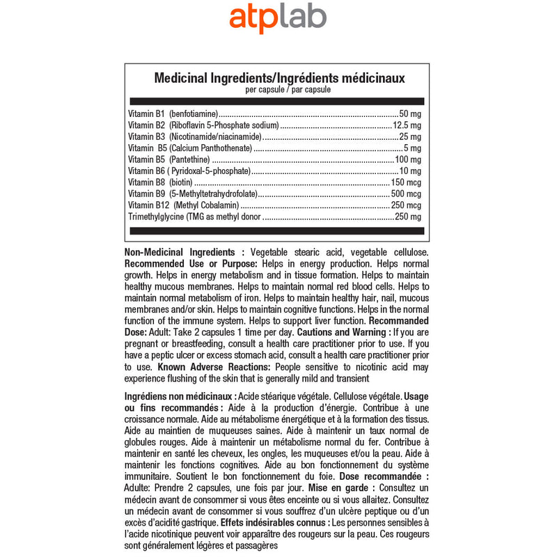 ATPLab Methyl Syner-B, 60 VCaps Nutrition Panel - SupplementSource.ca