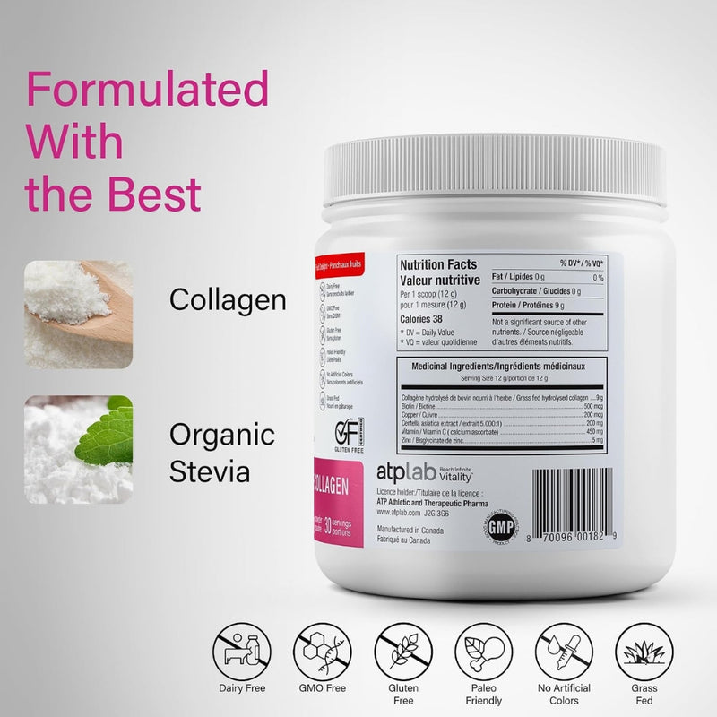 ATP Lab Total Radiance Collagen, 360g Nutrition Panel - SupplementSource.ca