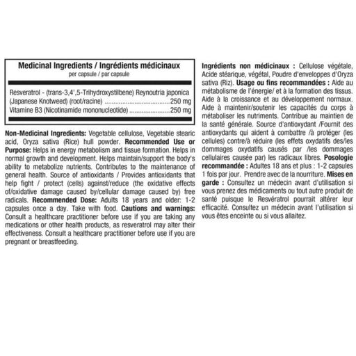 ATP Lab Trans Resveratrol + NMN Nutrition Panel, 60 Caps - SupplementSource.ca