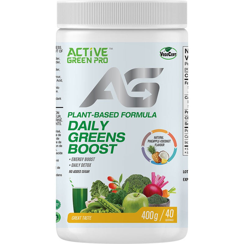 Active Green Pro Daily Greens Boost, 40 Servings Pineapple Coconut - SupplementSource.ca
