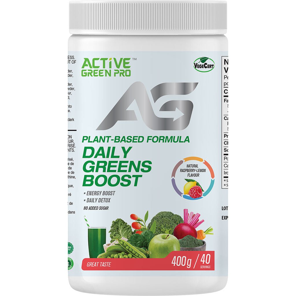 Active Green Pro Daily Greens Boost, 40 Servings Raspberry Lemon - SupplementSource.ca