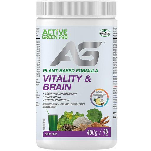 Active Green Pro Vitality & Brain, 40 Servings Pineapple Coconut - SupplementSource.ca