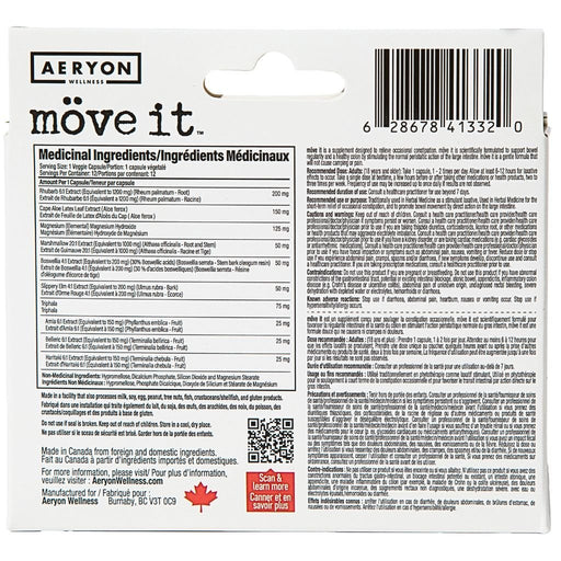 Aeryon Wellness Move It, 12 Capsules (Travel Size) - SupplementSource.ca