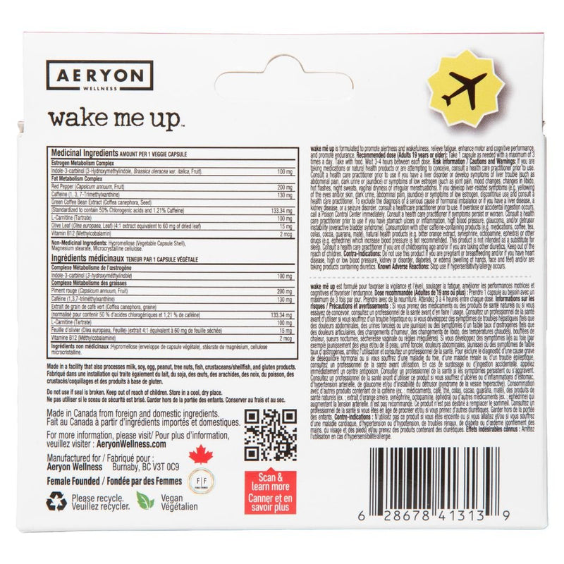 Aeryon Wellness Wake Me Up, 12 Capsules - SupplementSource.ca