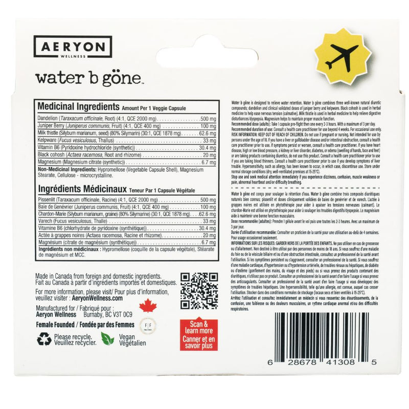 Aeryon Wellness Water B Göne, 12 Capsules (Travel Size) - SupplementSource.ca