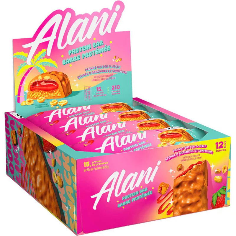 Alani Nu Protein Bars - 1 Box of 12 Bars Peanut Butter & Jelly - SupplementSource.ca