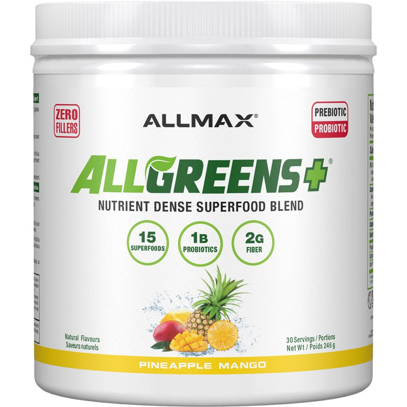 Allmax AllGreens+, 30 Servings Pineapple Mango - SupplementSource.ca