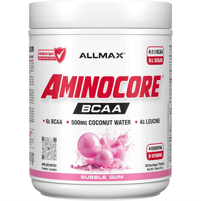 Allmax Aminocore BCAA. 30 Servings Bubblegum NEW FORMULA - SupplementSource.ca