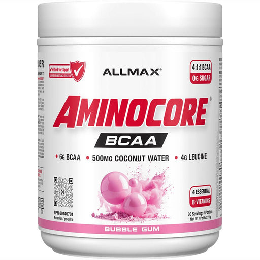 Allmax Aminocore BCAA. 30 Servings Bubblegum NEW FORMULA - SupplementSource.ca