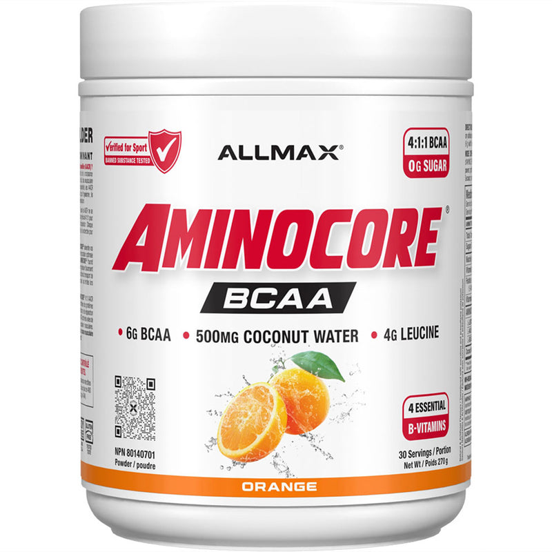 Allmax Aminocore BCAA. 30 Servings Orange NEW FORMULA - SupplementSource.ca