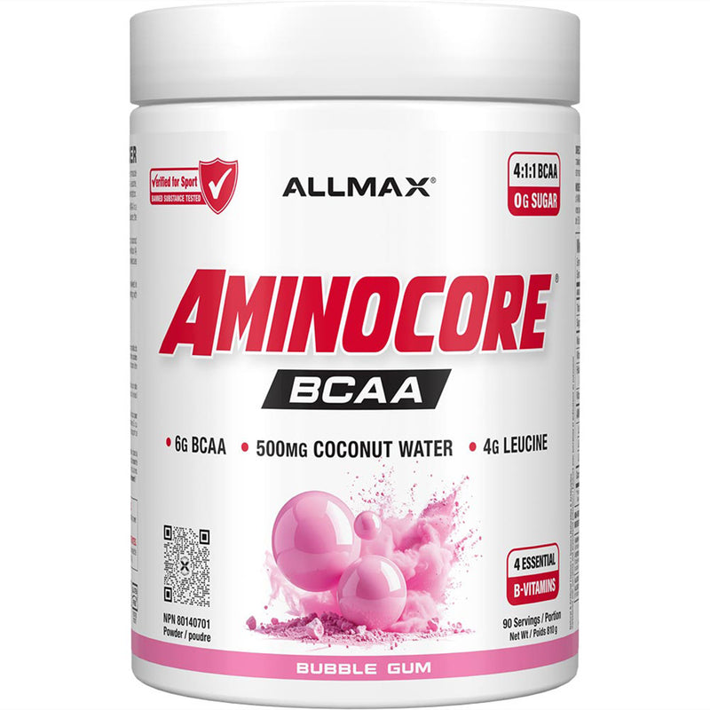 Allmax Aminocore BCAA. 90 Servings Bubblegum NEW FORMULA - SupplementSource.ca