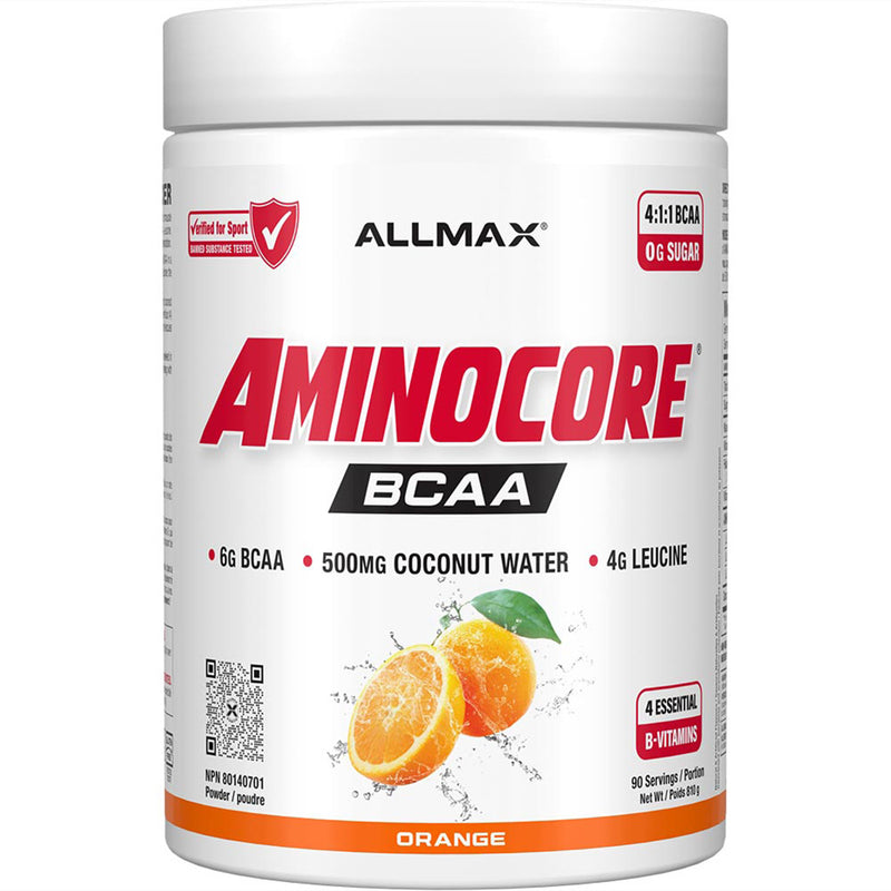 Allmax Aminocore BCAA. 90 Servings Orange NEW FORMULA - SupplementSource.ca