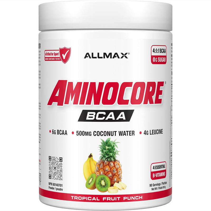 Allmax Aminocore BCAA. 90 Servings Tropical Fruit Punch NEW FORMULA - SupplementSource.ca