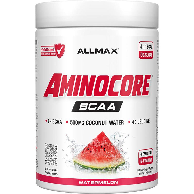 Allmax Aminocore BCAA. 90 Servings Watermelon NEW FORMULA - SupplementSource.ca