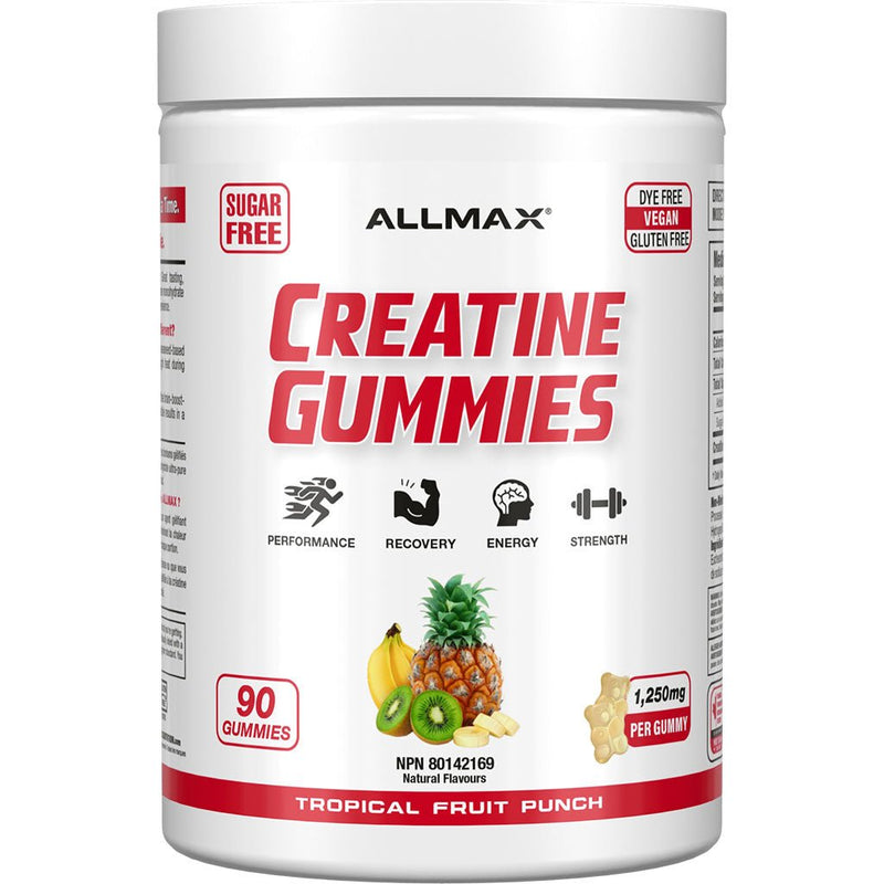 Allmax Creatine Gummies, 90 Gummies Tropical Fruit Punch - SupplementSource.ca