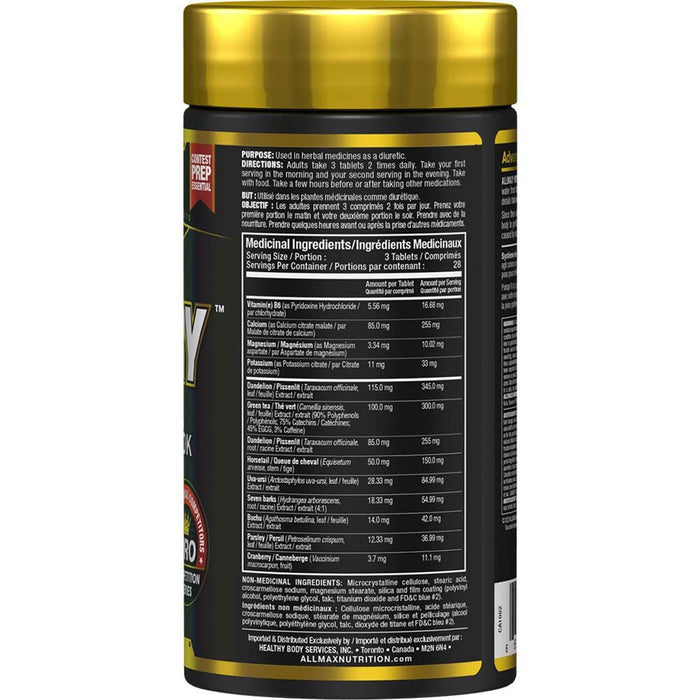 Allmax Hydradry, 84 Tablets Nutrition Panel - SupplementSource.ca