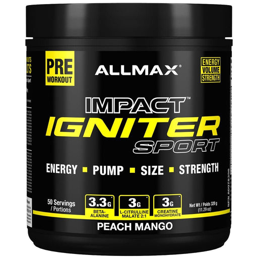 Allmax Impact Igniter Sport 50 Servings Peach Mango - SupplementSource.ca