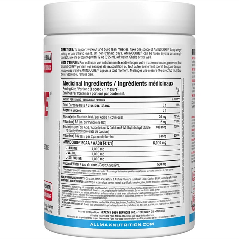Allmax AMINOCORE BCAA (New Look & Formula), 90 Servings