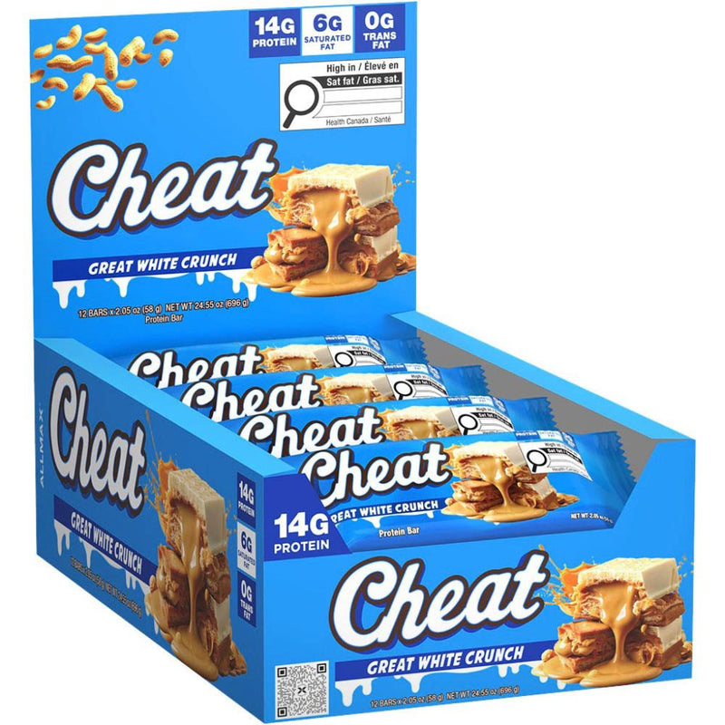Allmax Cheat Protein Bar, 58g x 12 Bars/Box Great White Crunch - SupplementSource.ca