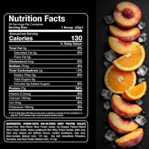 Allmax ISOFLEX CHILLER, 2lb Citrus Peach Sensation Nutritional Panel - SupplementSource.ca