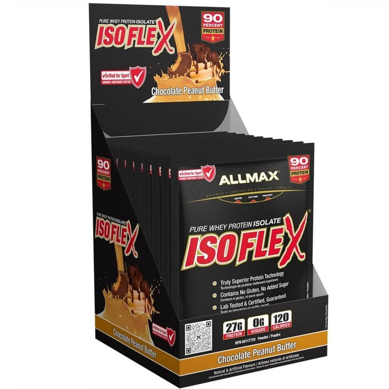 Allmax Isoflex Protein Isolate, Chocolate Peanut Butter, 10 Packets/Box - SupplementSource.ca