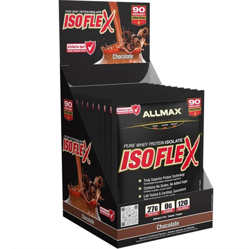 Allmax Isoflex Protein Isolate, Chocolate, 10 Packets/Box - SupplementSource.ca